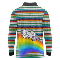 Funny Unicorn Sometimes When I Close My Eyes Christmas Long Sleeve Polo Shirt Xmas Holiday Patterns - Wonder Print Shop
