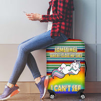 Funny Unicorn Sometimes When I Close My Eyes Christmas Luggage Cover Xmas Holiday Patterns - Wonder Print Shop