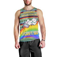 Funny Unicorn Sometimes When I Close My Eyes Christmas Men Tank Top Xmas Holiday Patterns - Wonder Print Shop