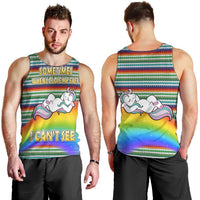 Funny Unicorn Sometimes When I Close My Eyes Christmas Men Tank Top Xmas Holiday Patterns - Wonder Print Shop