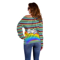 Funny Unicorn Sometimes When I Close My Eyes Christmas Off Shoulder Sweater Xmas Holiday Patterns - Wonder Print Shop