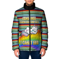 Funny Unicorn Sometimes When I Close My Eyes Christmas Padded Jacket Xmas Holiday Patterns - Wonder Print Shop
