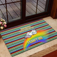 Funny Unicorn Sometimes When I Close My Eyes Christmas Rubber Doormat Xmas Holiday Patterns - Wonder Print Shop