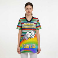 Funny Unicorn Sometimes When I Close My Eyes Christmas Scrub Top Xmas Holiday Patterns - undefined