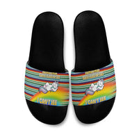 Funny Unicorn Sometimes When I Close My Eyes Christmas Slide Sandals Xmas Holiday Patterns - Wonder Print Shop