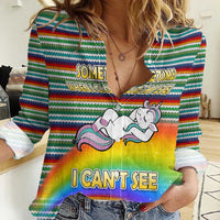 Funny Unicorn Sometimes When I Close My Eyes Christmas Women Casual Shirt Xmas Holiday Patterns - Wonder Print Shop