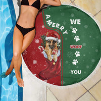 German Shepherd Merry Christmas Christmas Beach Blanket Xmas Holiday Patterns - Wonder Print Shop