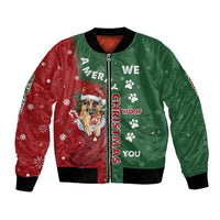German Shepherd Merry Christmas Christmas Bomber Jacket Xmas Holiday Patterns - Wonder Print Shop