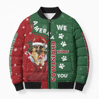 German Shepherd Merry Christmas Christmas Bomber Puffer Jacket Xmas Holiday Patterns - Wonder Print Shop