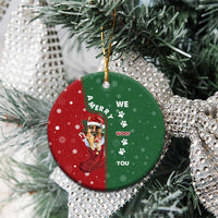 German Shepherd Merry Christmas Ceramic Ornament Xmas Holiday Patterns - Wonder Print Shop