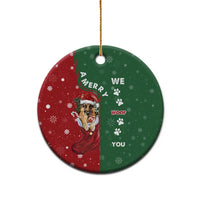 German Shepherd Merry Christmas Ceramic Ornament Xmas Holiday Patterns - Wonder Print Shop