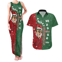 German Shepherd Merry Christmas Christmas Couples Matching Tank Maxi Dress and Hawaiian Shirt Xmas Holiday Patterns - Wonder Print Shop