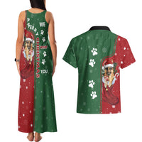 German Shepherd Merry Christmas Christmas Couples Matching Tank Maxi Dress and Hawaiian Shirt Xmas Holiday Patterns - Wonder Print Shop