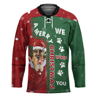German Shepherd Merry Christmas Christmas Hockey Jersey Xmas Holiday Patterns - Wonder Print Shop