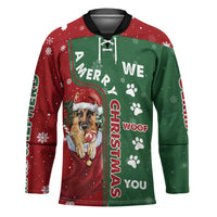German Shepherd Merry Christmas Christmas Hockey Jersey Xmas Holiday Patterns - Wonder Print Shop