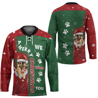 German Shepherd Merry Christmas Christmas Hockey Jersey Xmas Holiday Patterns - Wonder Print Shop