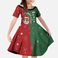 German Shepherd Merry Christmas Christmas Kid Short Sleeve Dress Xmas Holiday Patterns - Wonder Print Shop