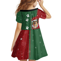 German Shepherd Merry Christmas Christmas Kid Short Sleeve Dress Xmas Holiday Patterns - Wonder Print Shop