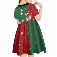 German Shepherd Merry Christmas Christmas Kid Short Sleeve Dress Xmas Holiday Patterns - Wonder Print Shop