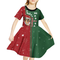 German Shepherd Merry Christmas Christmas Kid Short Sleeve Dress Xmas Holiday Patterns - Wonder Print Shop