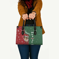 German Shepherd Merry Christmas Christmas Leather Bag Xmas Holiday Patterns - Wonder Print Shop