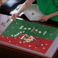 German Shepherd Merry Christmas Christmas Puzzle Xmas Holiday Patterns - Wonder Print Shop