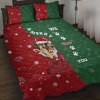 German Shepherd Merry Christmas Christmas Quilt Bed Set Xmas Holiday Patterns - Wonder Print Shop