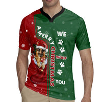 German Shepherd Merry Christmas Christmas Rugby Jersey Xmas Holiday Patterns - Wonder Print Shop