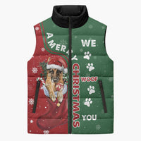 German Shepherd Merry Christmas Christmas Sleeveless Puffer Jacket Xmas Holiday Patterns - Wonder Print Shop