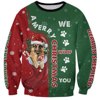 German Shepherd Merry Christmas Christmas Sweatshirt Xmas Holiday Patterns - undefined