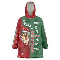 German Shepherd Merry Christmas Christmas Wearable Blanket Hoodie Xmas Holiday Patterns - Wonder Print Shop