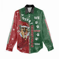 German Shepherd Merry Christmas Christmas Women Casual Shirt Xmas Holiday Patterns - Wonder Print Shop
