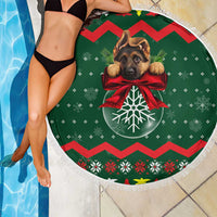 German Shepherd Ornament Christmas Beach Blanket Xmas Holiday Patterns - Wonder Print Shop