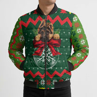 German Shepherd Ornament Christmas Bomber Puffer Jacket Xmas Holiday Patterns - Wonder Print Shop