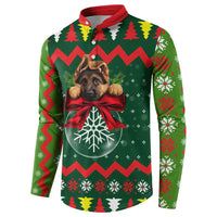 German Shepherd Ornament Christmas Button Sweatshirt Xmas Holiday Patterns - Wonder Print Shop