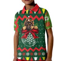 German Shepherd Ornament Christmas Kid Polo Shirt Xmas Holiday Patterns - Wonder Print Shop
