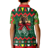 German Shepherd Ornament Christmas Kid Polo Shirt Xmas Holiday Patterns - Wonder Print Shop