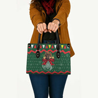 German Shepherd Ornament Christmas Leather Bag Xmas Holiday Patterns - Wonder Print Shop