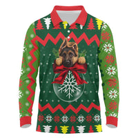 German Shepherd Ornament Christmas Long Sleeve Polo Shirt Xmas Holiday Patterns - Wonder Print Shop