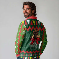 German Shepherd Ornament Christmas Long Sleeve Polo Shirt Xmas Holiday Patterns - Wonder Print Shop