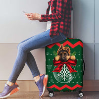 German Shepherd Ornament Christmas Luggage Cover Xmas Holiday Patterns - Wonder Print Shop