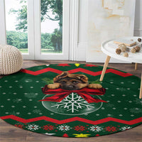 German Shepherd Ornament Christmas Round Carpet Xmas Holiday Patterns - Wonder Print Shop
