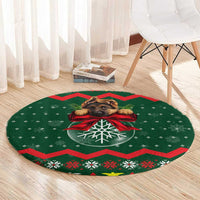 German Shepherd Ornament Christmas Round Carpet Xmas Holiday Patterns - Wonder Print Shop