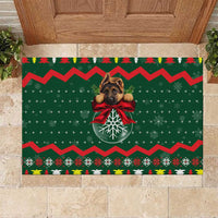German Shepherd Ornament Christmas Rubber Doormat Xmas Holiday Patterns - Wonder Print Shop