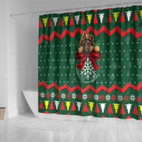 German Shepherd Ornament Christmas Shower Curtain Xmas Holiday Patterns - Wonder Print Shop