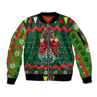 German Shepherd Ornament Christmas Sleeve Zip Bomber Jacket Xmas Holiday Patterns - Wonder Print Shop