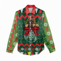 German Shepherd Ornament Christmas Women Casual Shirt Xmas Holiday Patterns - Wonder Print Shop
