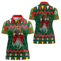 German Shepherd Ornament Christmas Women Polo Shirt Xmas Holiday Patterns - Wonder Print Shop
