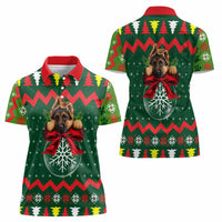 German Shepherd Ornament Christmas Women Polo Shirt Xmas Holiday Patterns - Wonder Print Shop