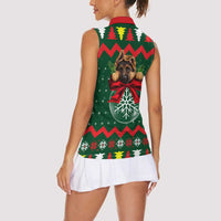 German Shepherd Ornament Christmas Women Sleeveless Polo Shirt Xmas Holiday Patterns - Wonder Print Shop